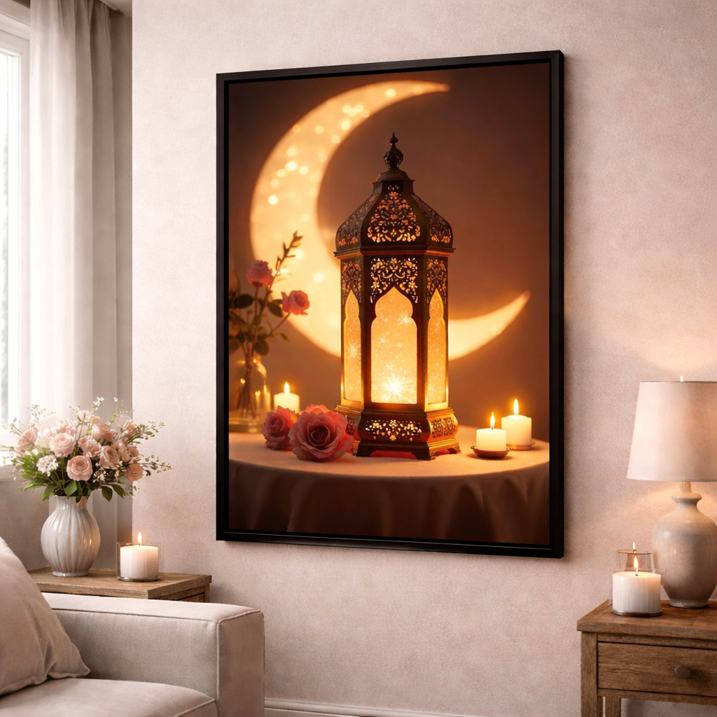 Golden Ramadan Lantern Canvas