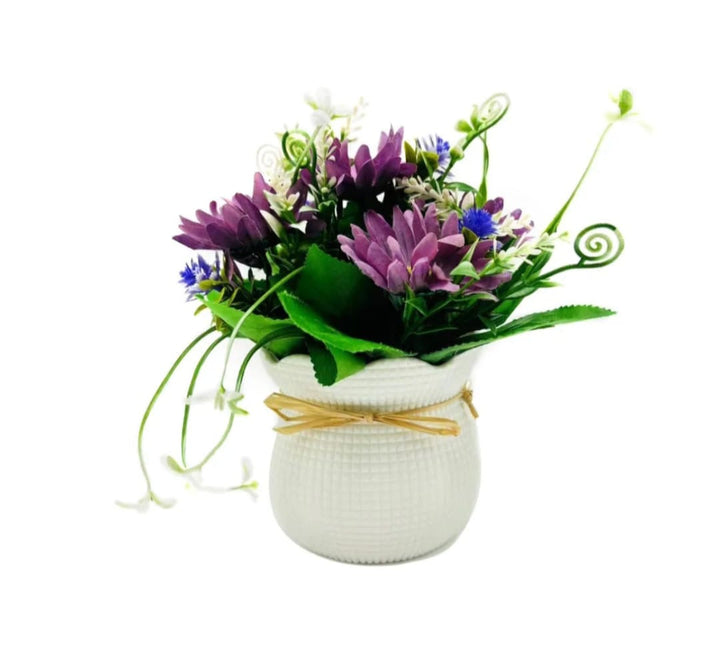 Artificial Flower Pots Set of 4 different colors