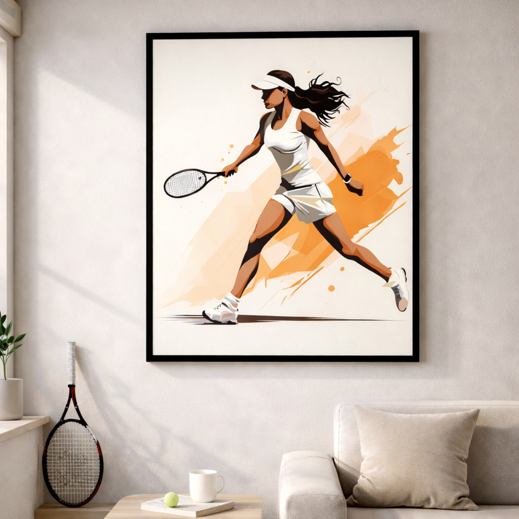 Graceful Tennis Motion Canvas