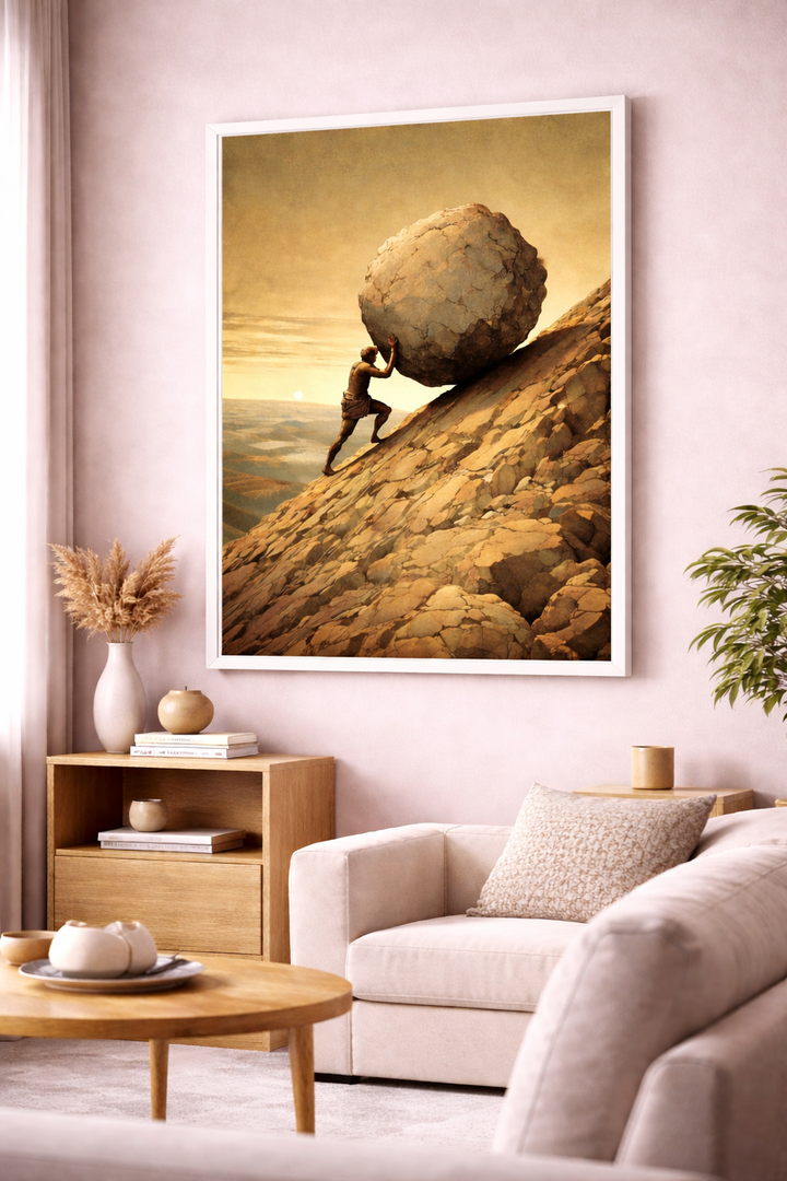 Sisyphus Perseverance Canvas Art