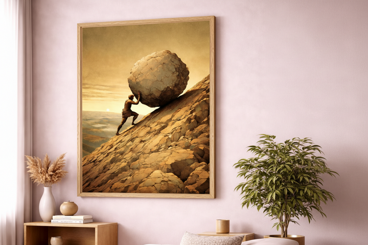 Sisyphus Perseverance Canvas Art