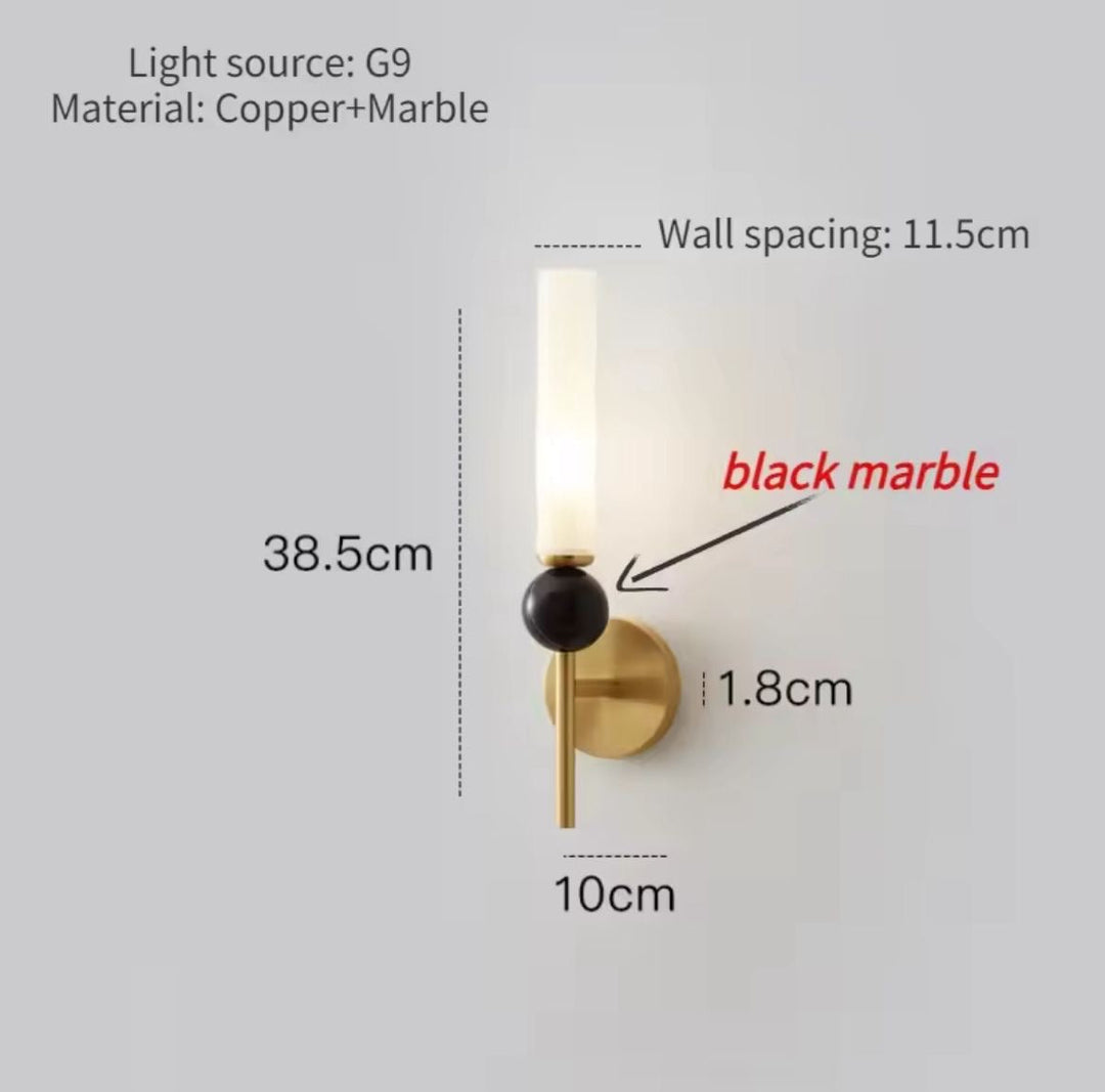 Modern Wall Sconce with Black and Gold Accents