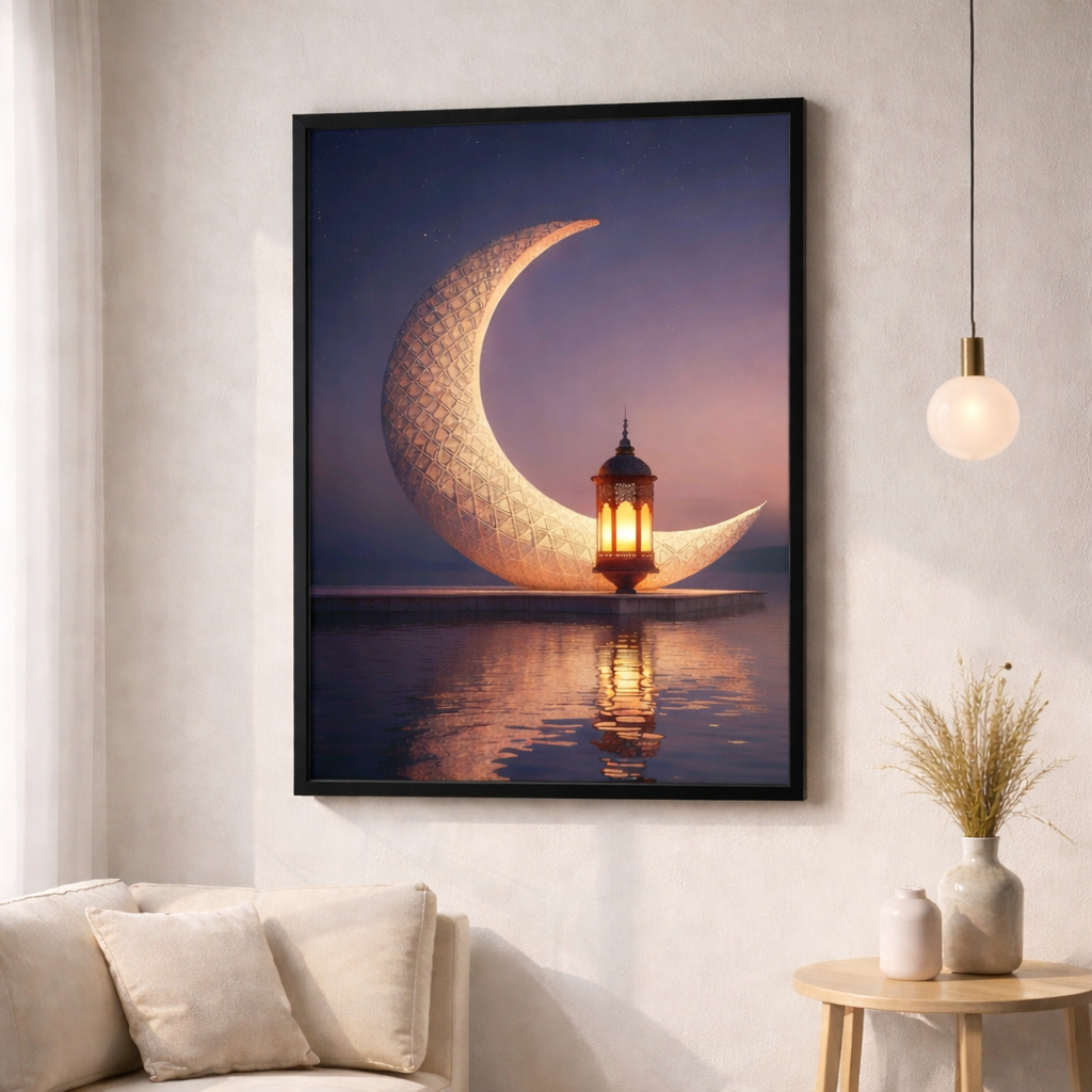 Crescent Lantern Canvas
