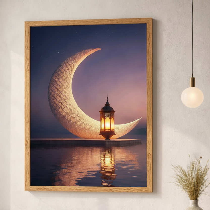 Crescent Lantern Canvas