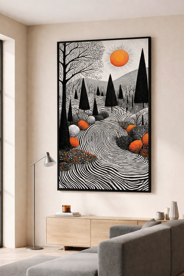 Abstract Forest Path Framed