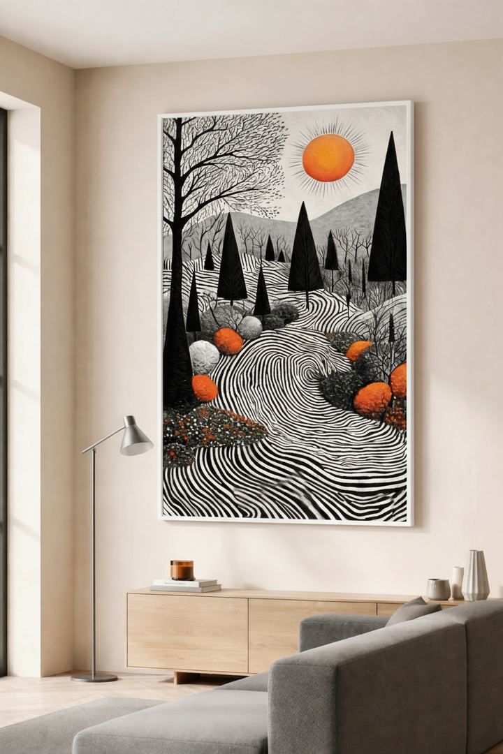 Abstract Forest Path Canvas