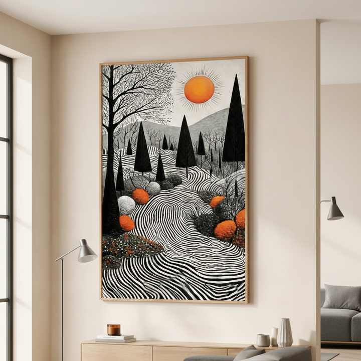 Abstract Forest Path Canvas