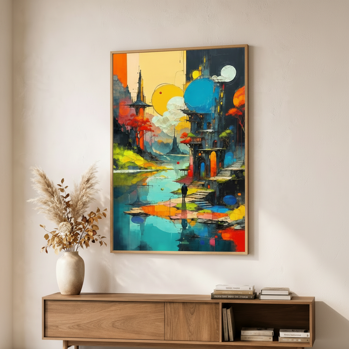 Colorful Abstract Cityscape Canvas Art