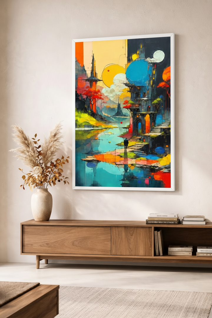 Colorful Abstract Cityscape Canvas Art