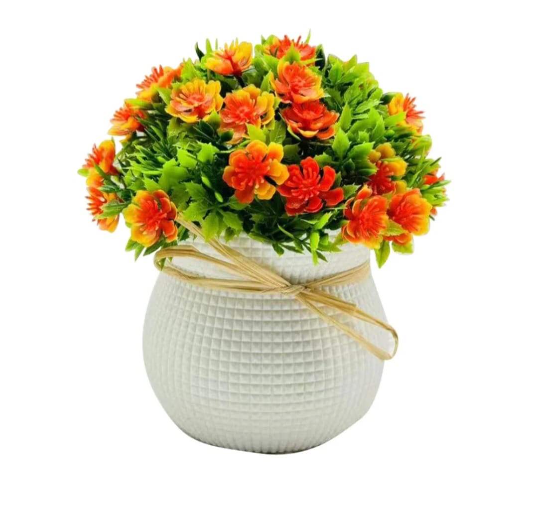 Artificial Flower Pots Set of 4 different colors