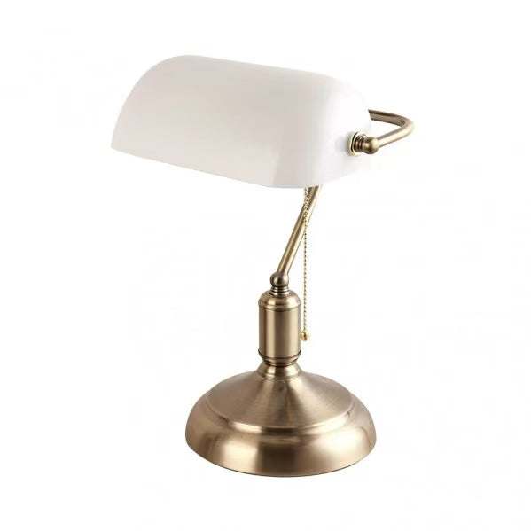 Heritage - Classic Brass Banker Table Lamp
