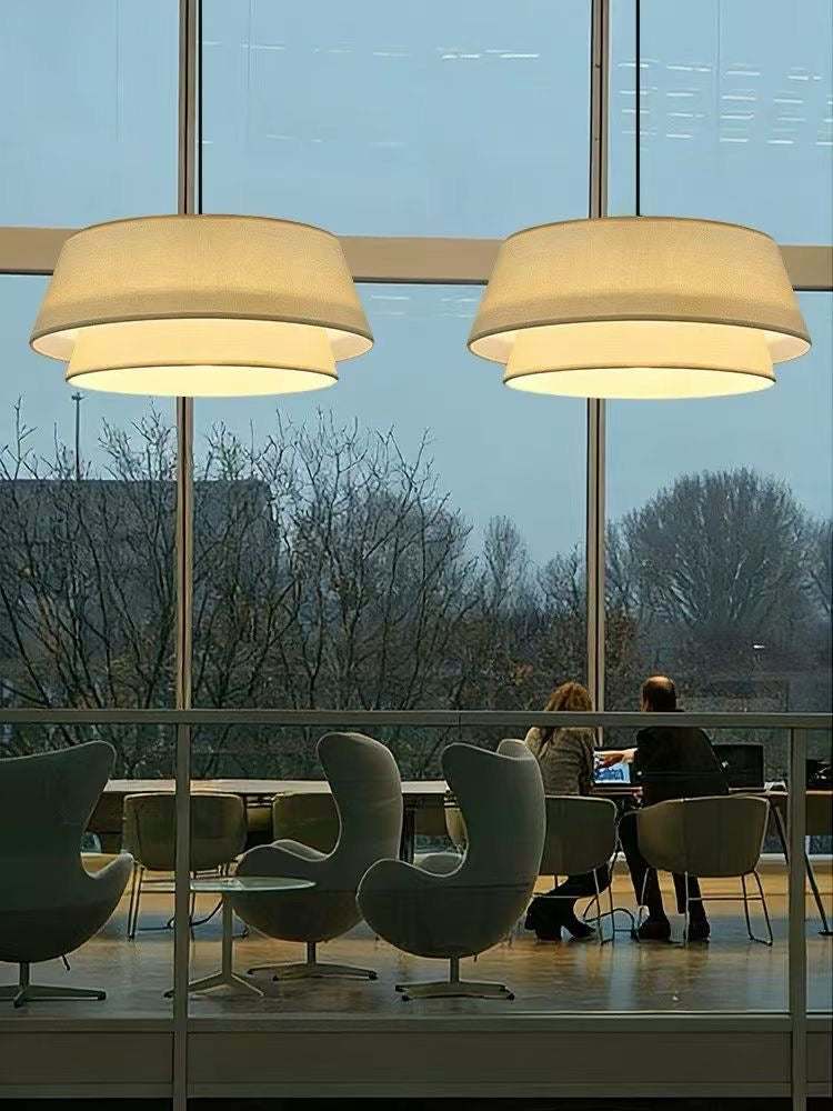 Layered Fabric Drum Pendant