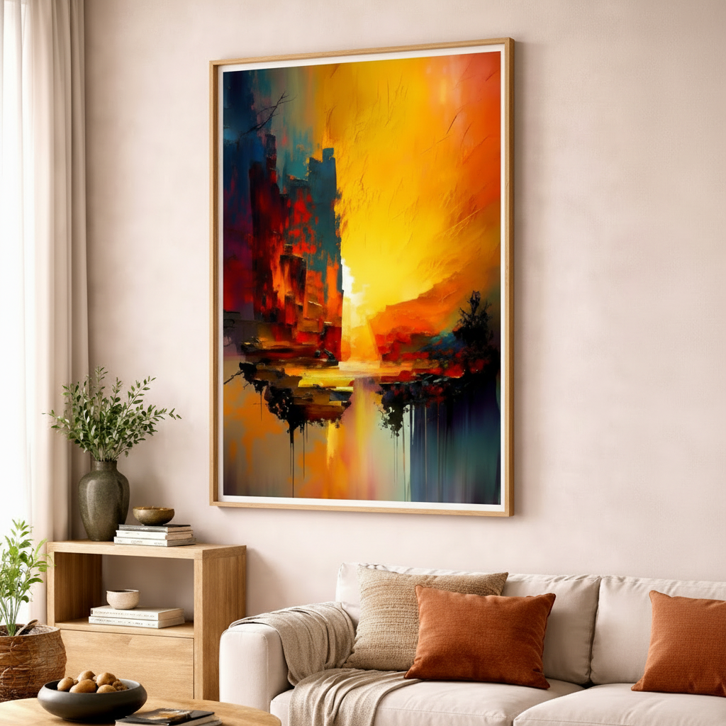 Abstract Sunset Reflection Canvas