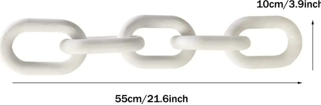 White Wooden Decorative Chain Link Sculpture