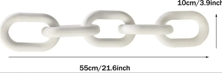 White Wooden Decorative Chain Link Sculpture