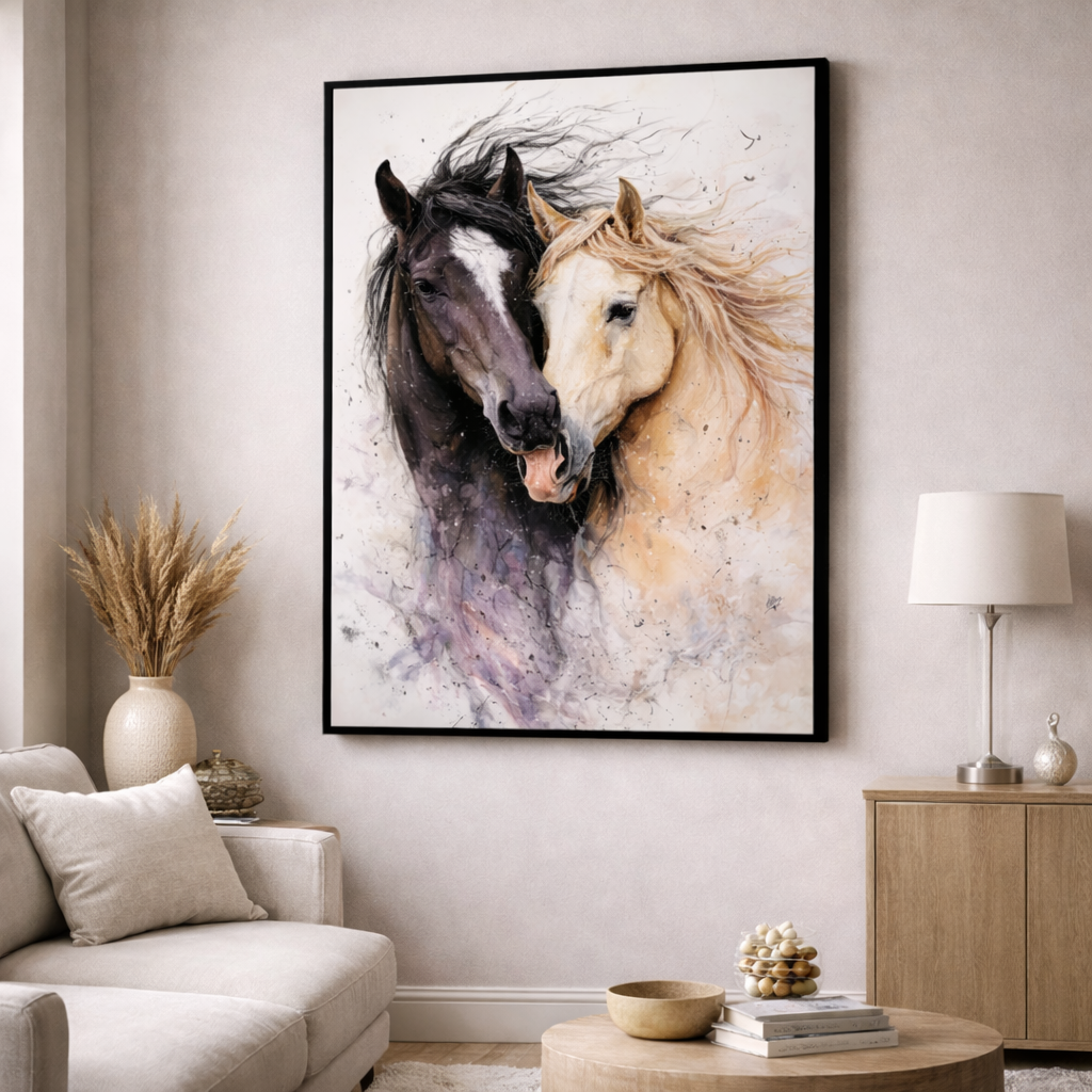 Watercolor Horses Canvas