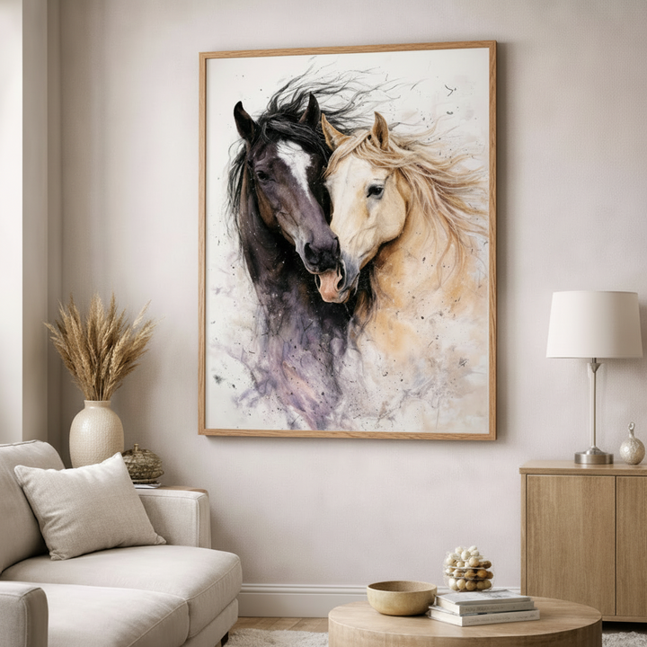 Watercolor Horses Canvas