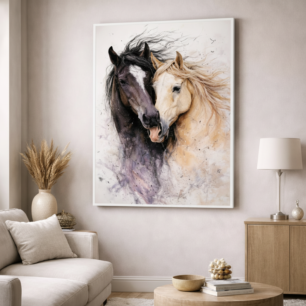 Watercolor Horses Canvas