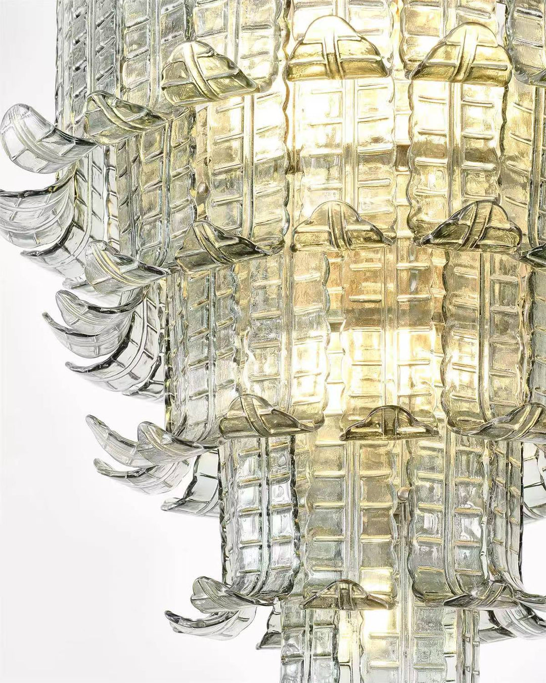 Modern Glass Chandelier with Multi-Layer Design