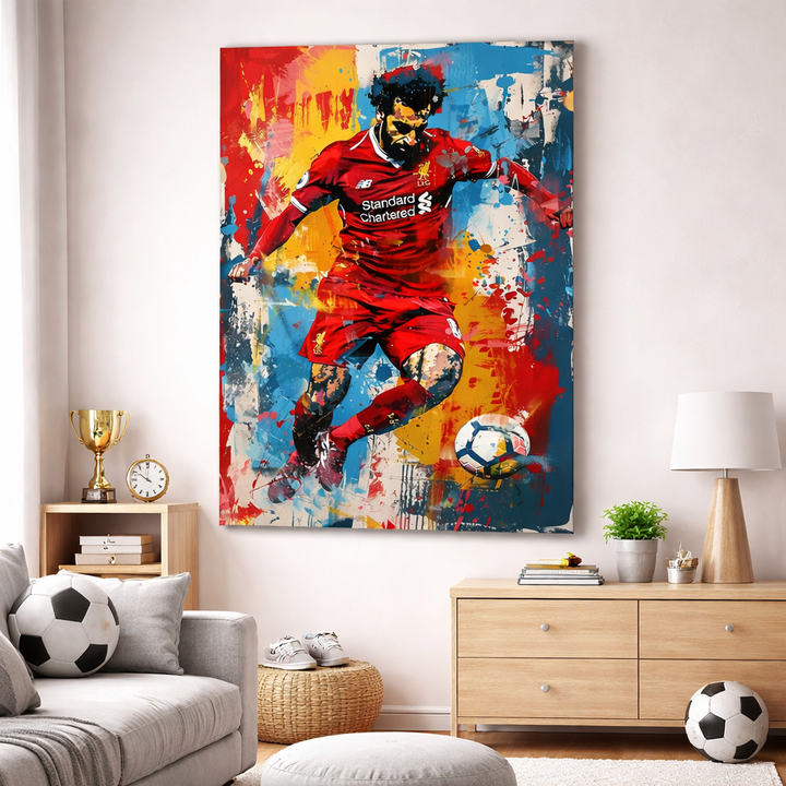 Abstract Football Player Art Canvas
