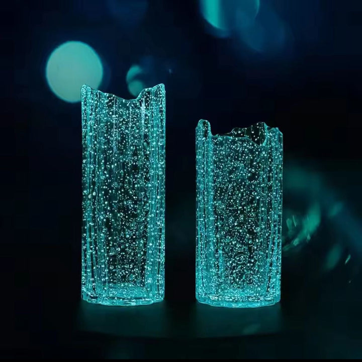 Illuminated Textured Glass Vase(set of 2)