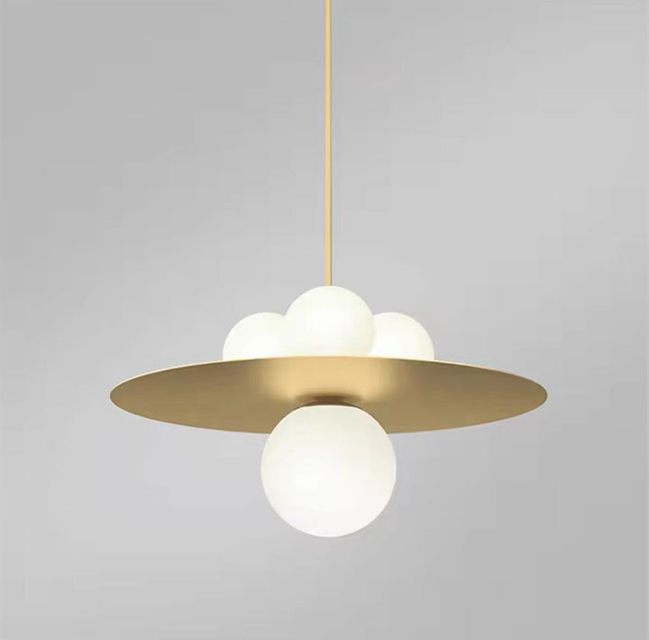 Gold Disc Globe Pendant Light