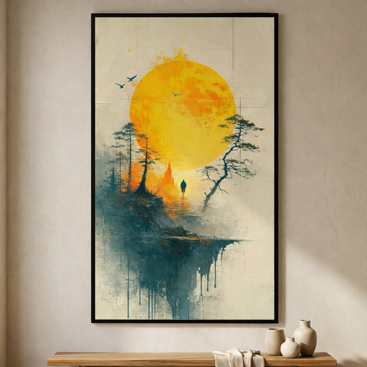Golden Sun Path Framed Art