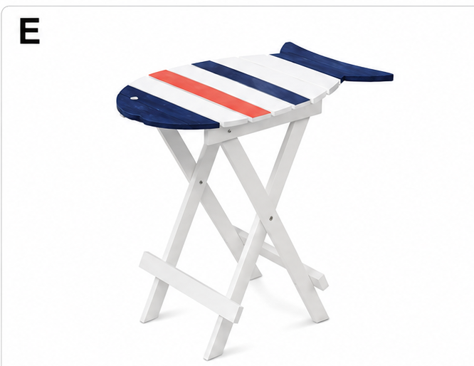 Folding Surfboard Style Wooden Table