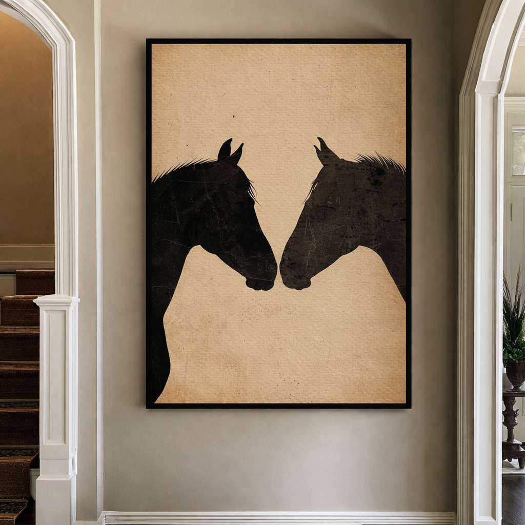 Minimalist Horses Silhouette Canvas
