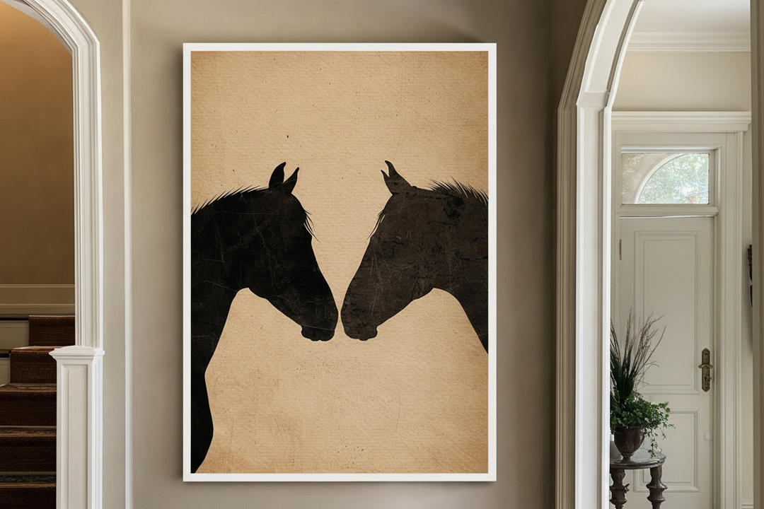 Minimalist Horses Silhouette Canvas