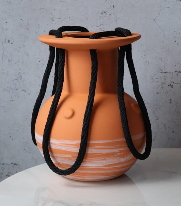 Contemporary Terracotta Rope Vase