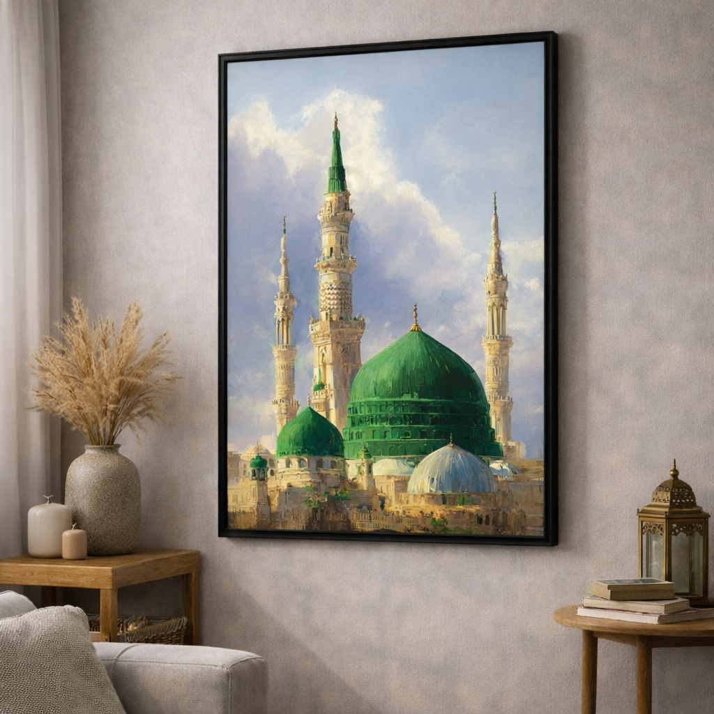Green Dome Mosque Canvas