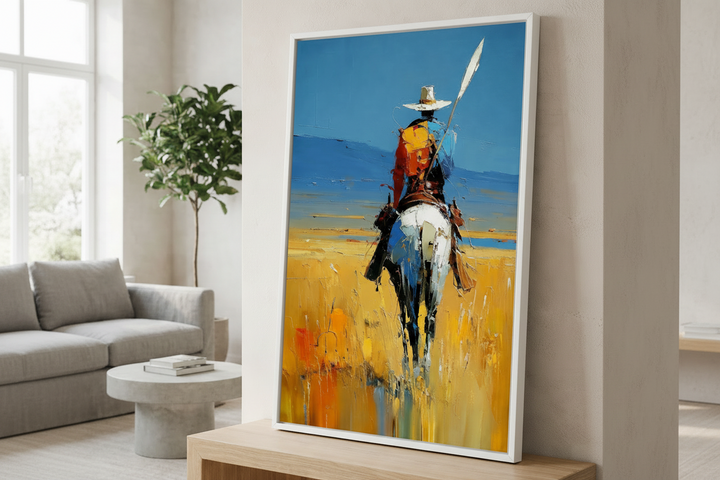 Lone Rider Abstract Canvas Art