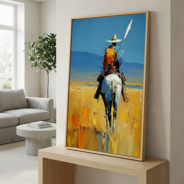 Lone Rider Abstract Canvas Art