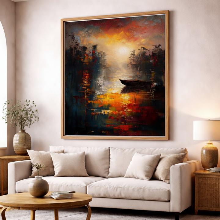 Abstract City Sunset Canvas