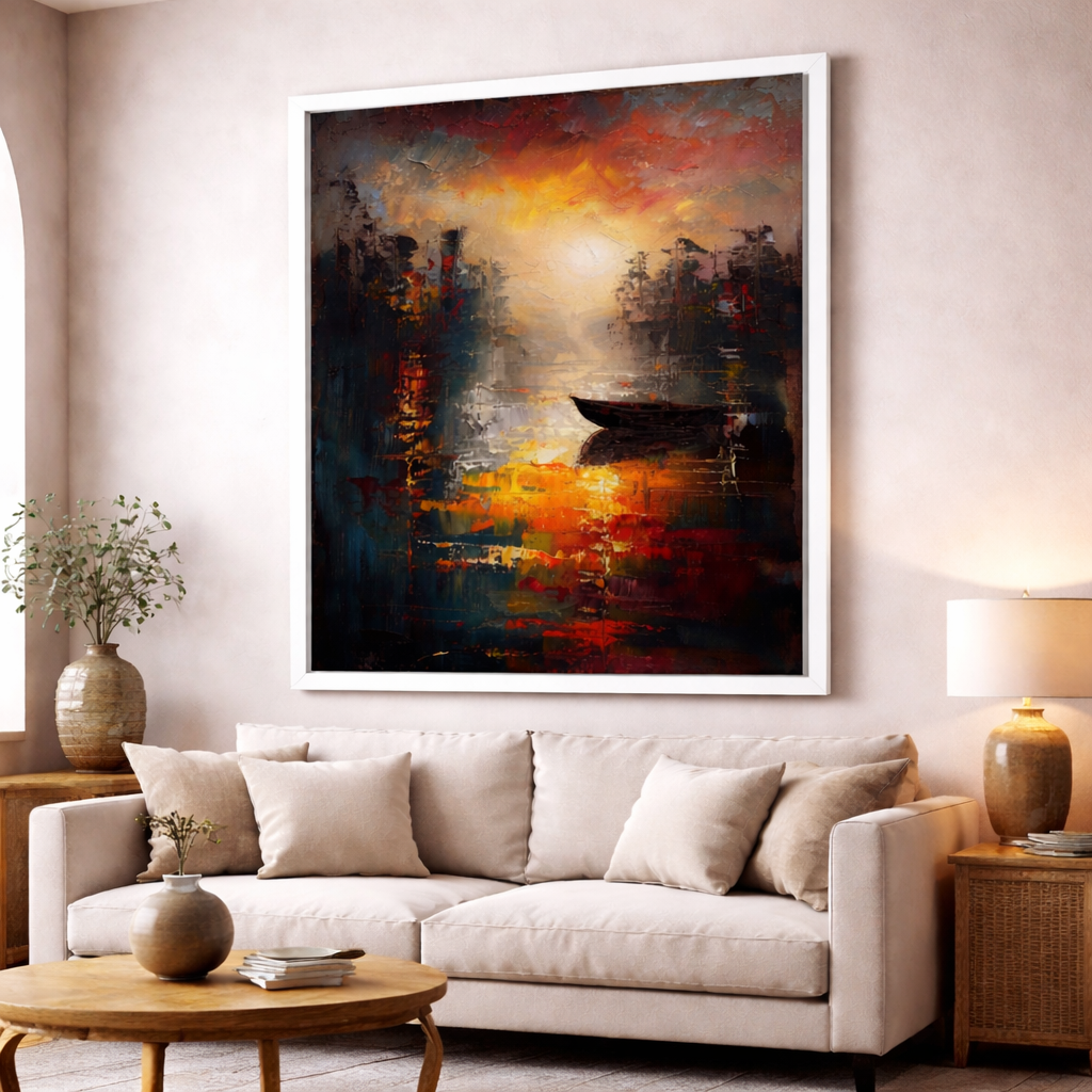 Abstract City Sunset Canvas