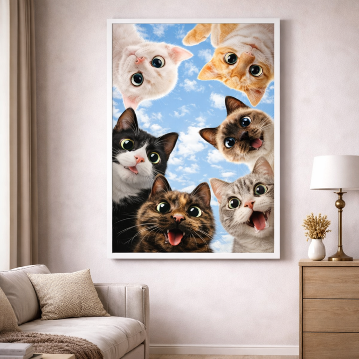 Cute Cats Group Canvas