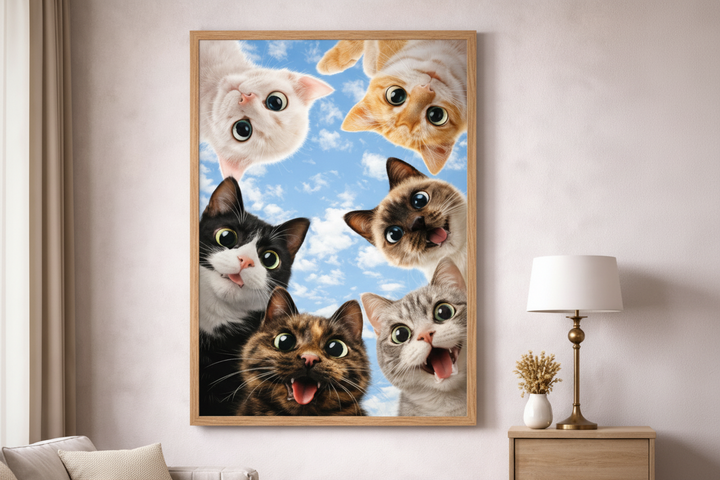 Cute Cats Group Canvas