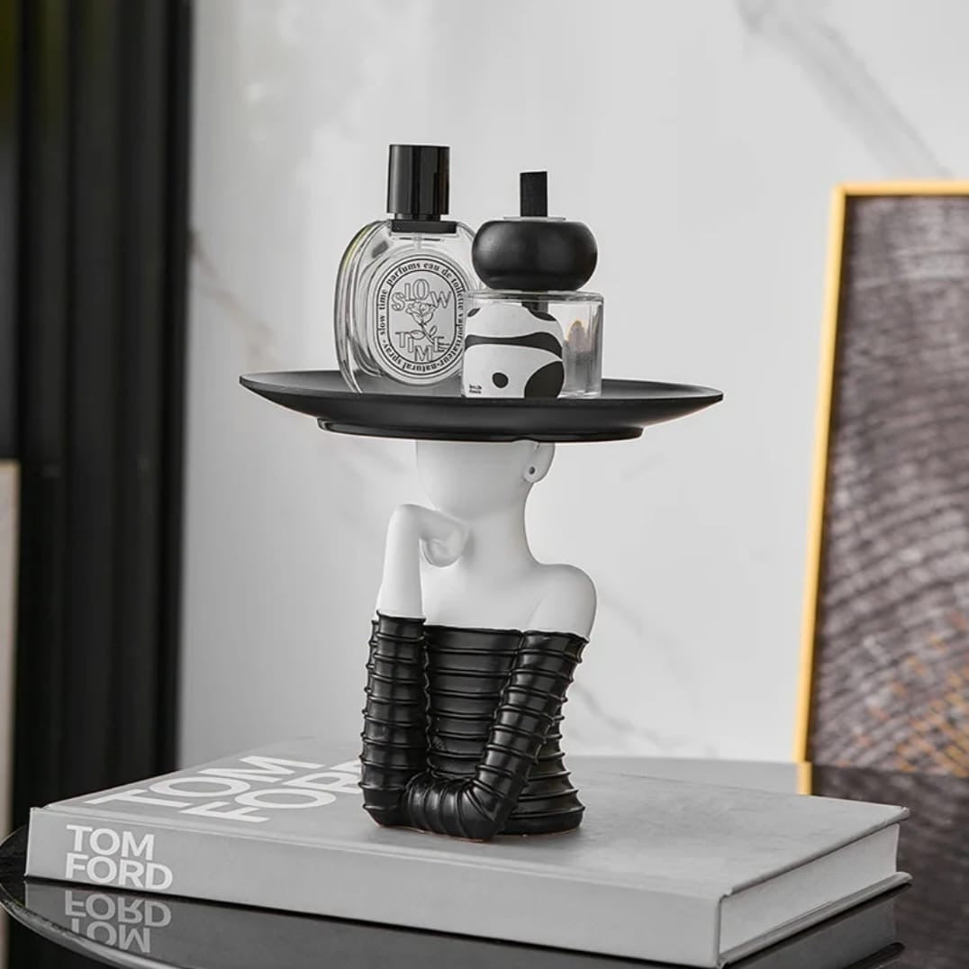 Modern Woman Sculpture Tray Holder