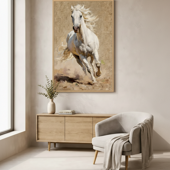 Majestic White Horse Canvas