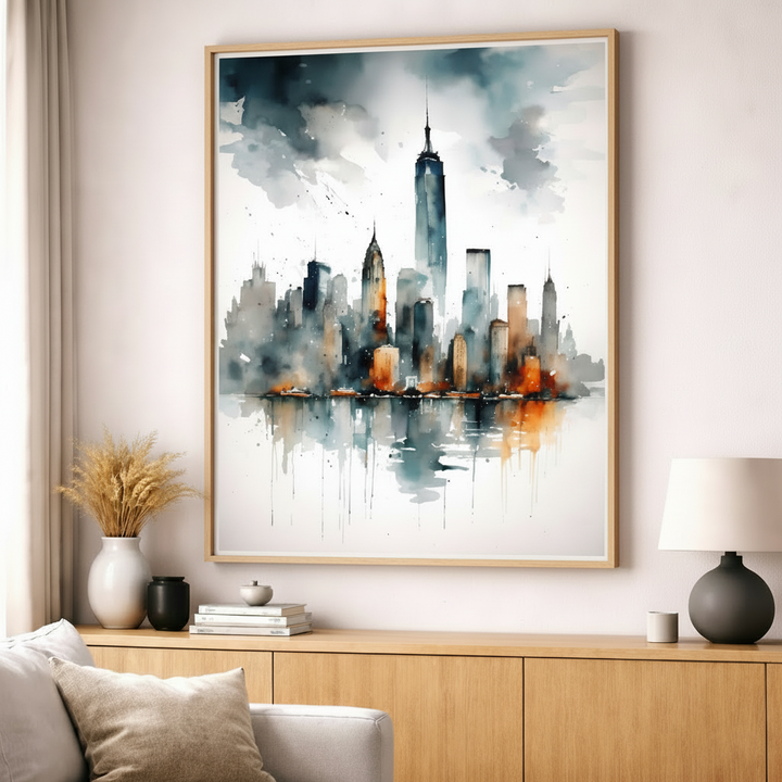Abstract City Skyline Canvas Art