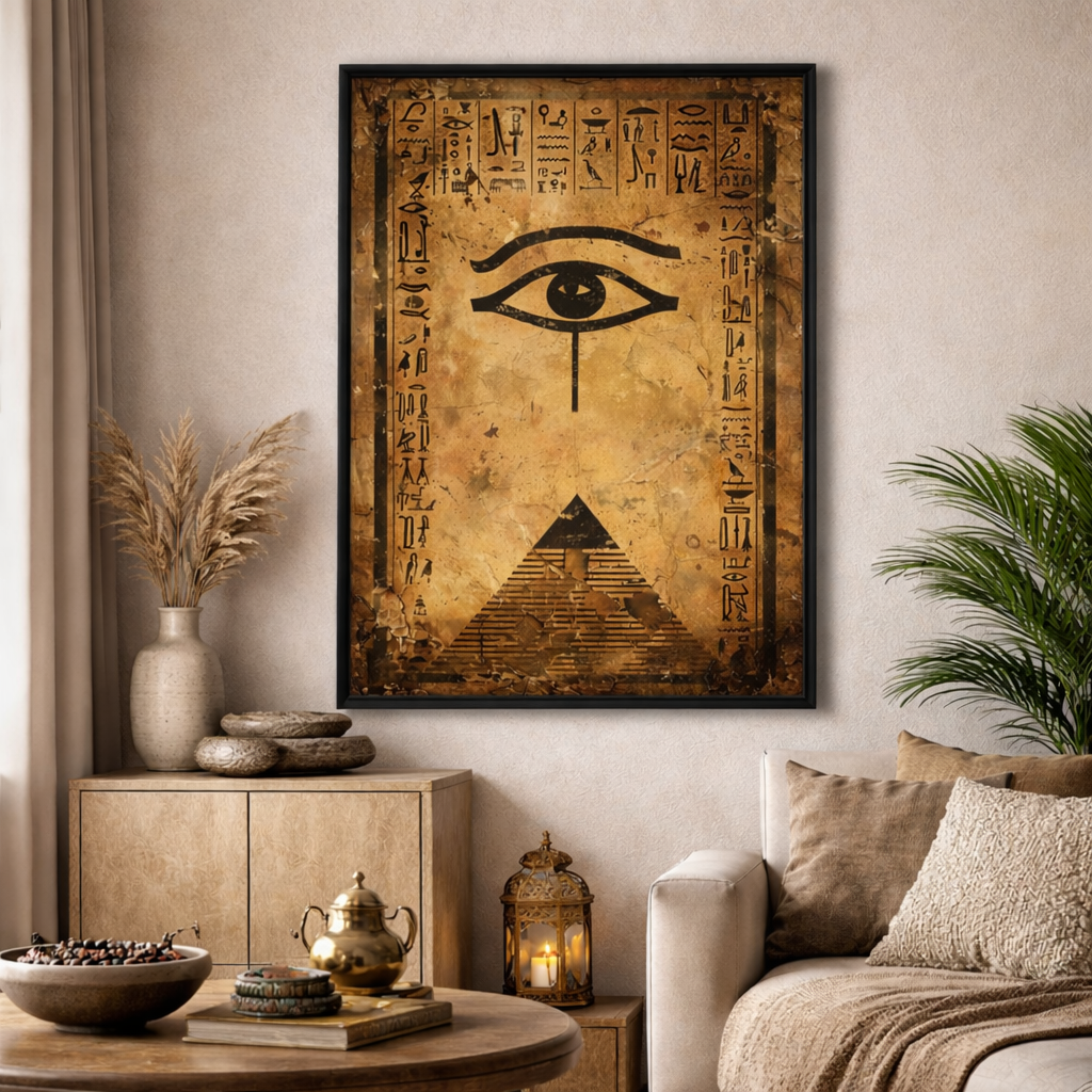 Eye of Horus & Pyramid Egyptian Canvas Wall Art