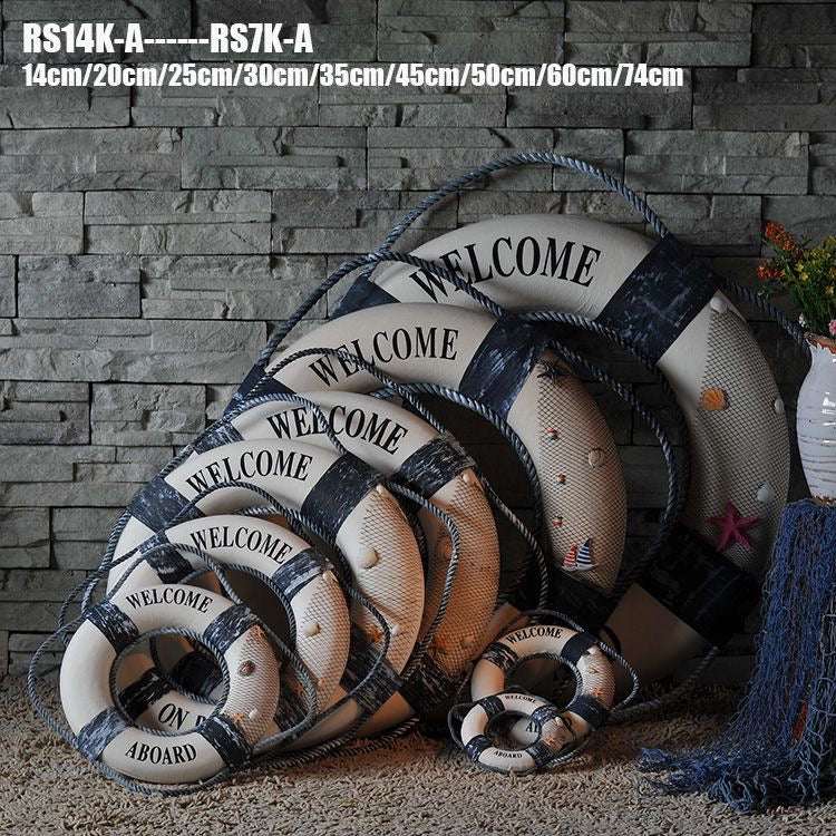 Life Ring Decor Navy Blue