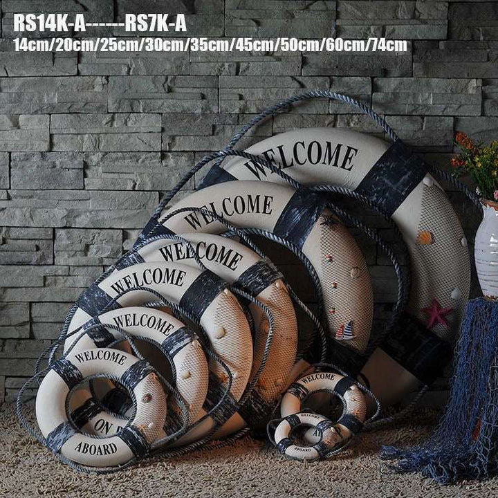 Life Ring Decor Navy Blue