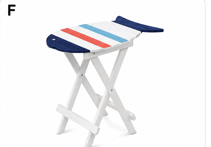Folding Surfboard Style Wooden Table