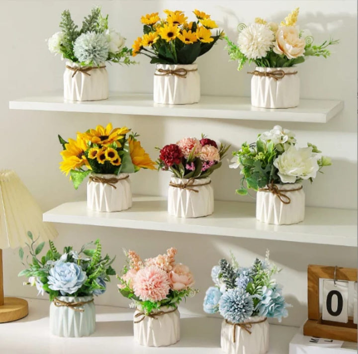 Artificial Hydrangea Plant in Ceramic Pot