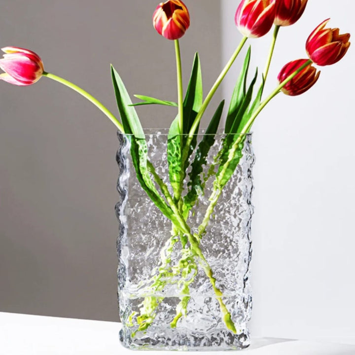 Textured Clear Glass Tumbler