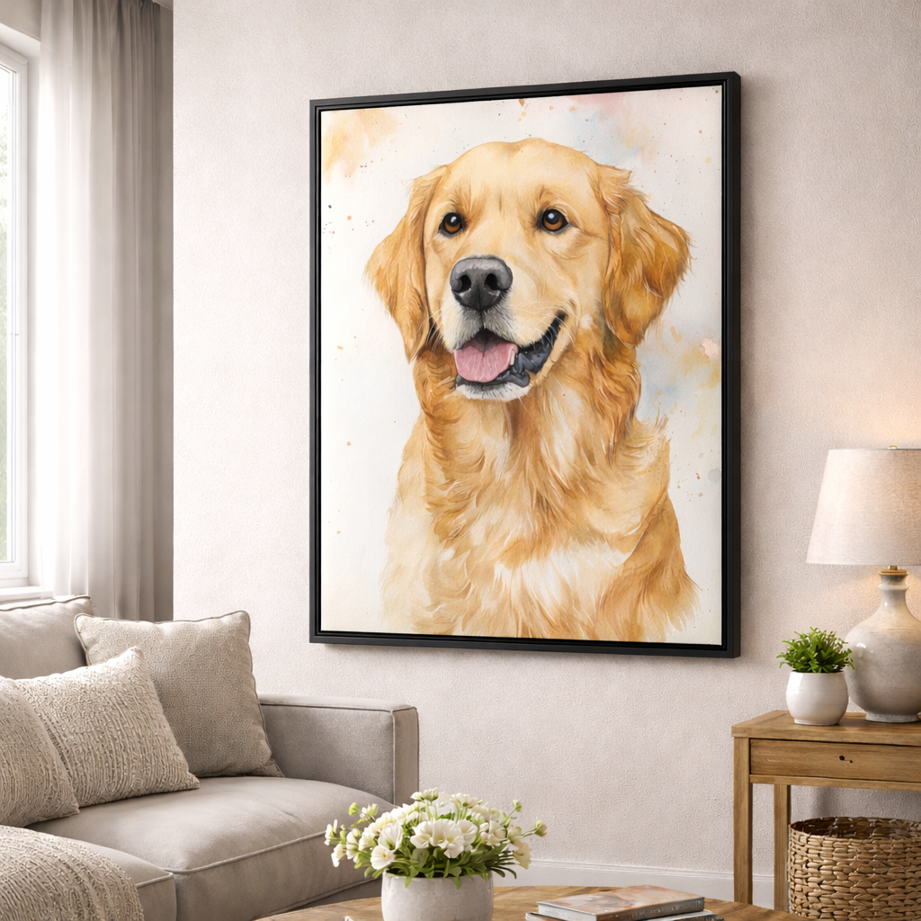 Golden Retriever Portrait Canvas