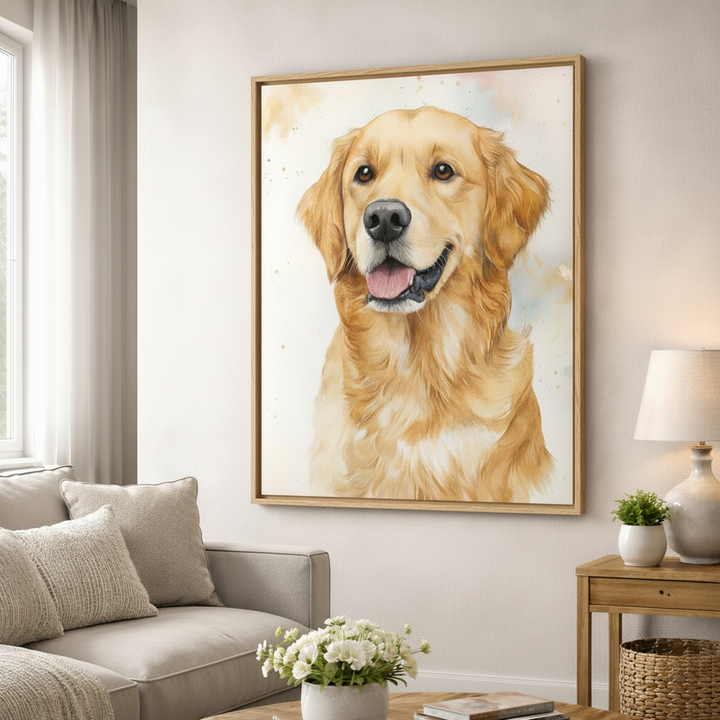 Golden Retriever Portrait Canvas