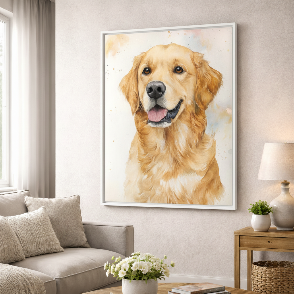 Golden Retriever Portrait Canvas